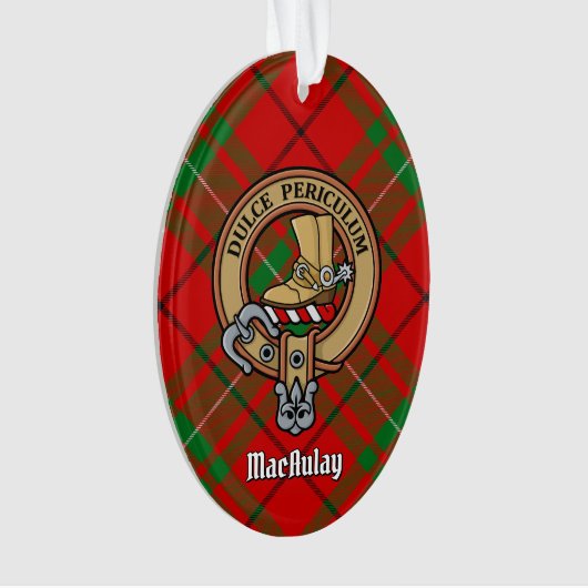 Clan MacAulay Crest over Tartan Ornament (voorkant)