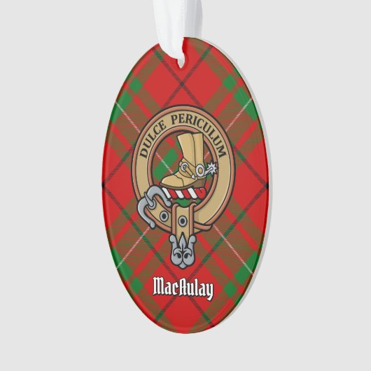 Clan MacAulay Crest over Tartan Ornament (voorkant)