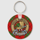 Clan MacAulay Crest over Tartan Sleutelhanger (Voorkant)
