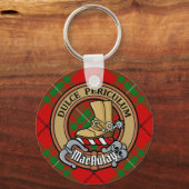 Clan MacAulay Crest over Tartan Sleutelhanger (Voorkant)