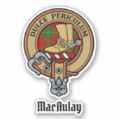 Clan MacAulay Crest over Tartan Sticker (Voorkant)
