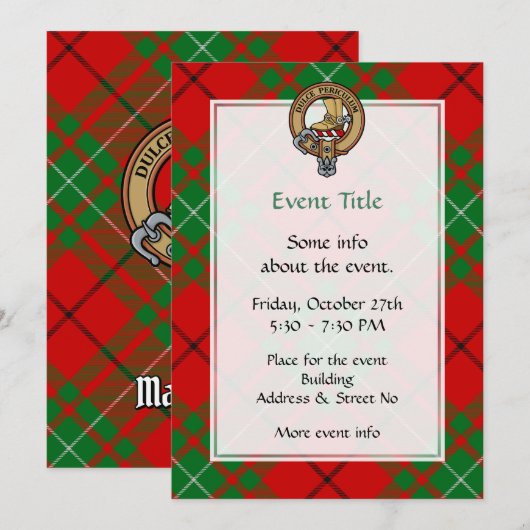 Clan MacAulay Crest uitnodiging (Voorkant / Achterkant)