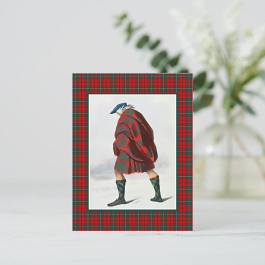 Clan MacAulay Illustratie Tartan Lijst Briefkaart (Staand voorkant)
