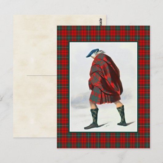 Clan MacAulay  Illustratie Tartan Lijst Briefkaart (Voorkant / Achterkant)
