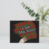 Clan MacAulay Scottish Tartan Paint Brush Briefkaart (Staand voorkant)