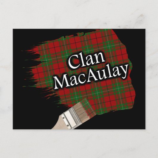 Clan MacAulay Scottish Tartan Paint Brush Briefkaart (Voorkant)