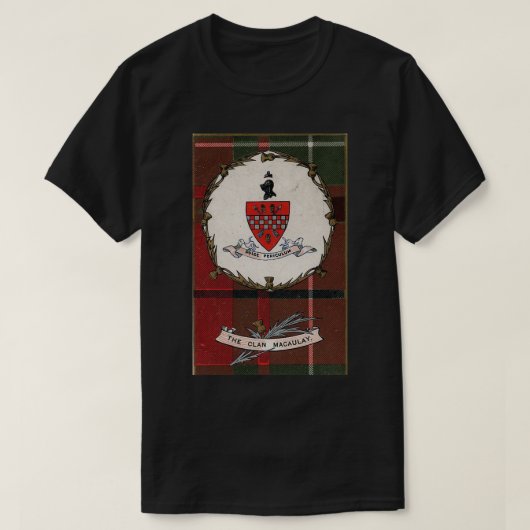 Clan MacAulay  Tartan Crest Badge T-shirt (Design voorkant)