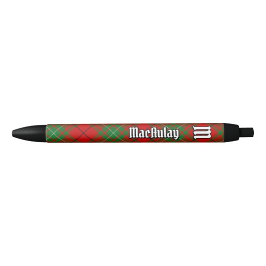 Clan MacAulay Tartan Inktpen Zwarte Inkt Pen (Voorkant)