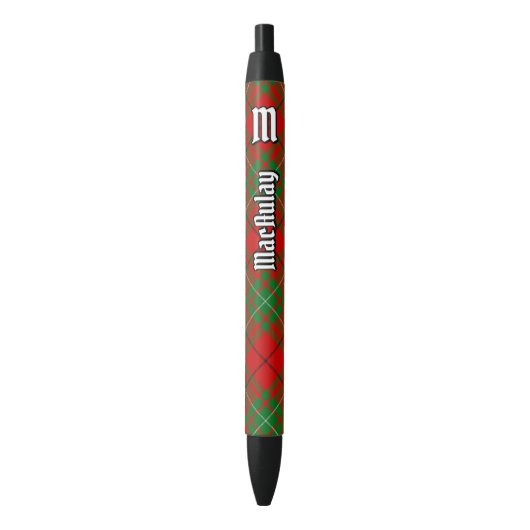 Clan MacAulay Tartan Inktpen Zwarte Inkt Pen (Voorkant Verticaal)
