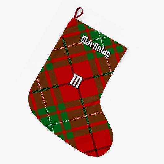 Clan MacAulay Tartan Kerstkous Grote Kerstsok (Voorkant (Hangend))