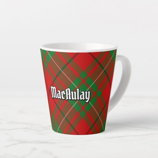 Clan MacAulay Tartan Latte Mok (Rechterhoek)