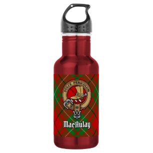 Clan MacAulay-wapen boven tartan Waterfles