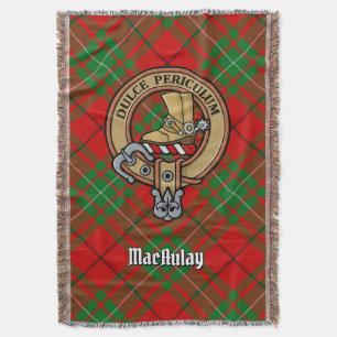 Clan MacAulay-wapen over tartan Deken