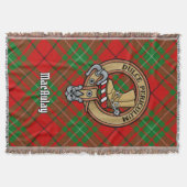 Clan MacAulay-wapen over tartan Deken (Voorkant)