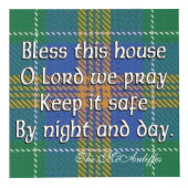 Clan MacAuliffe McAuliffe Tartan House Blessing Kubus (Voorkant)