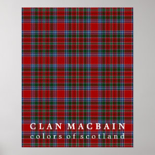 Clan MacBain Colors of Scotland Tartan Poster