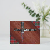 Clan MacBain Tartan Sgian Dubh Blade Briefkaart (Staand voorkant)