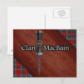 Clan MacBain Tartan Sgian Dubh Blade Briefkaart (Voorkant / Achterkant)