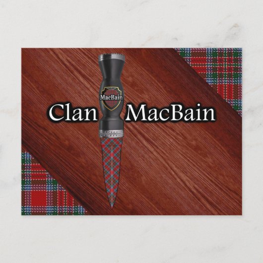 Clan MacBain Tartan Sgian Dubh Blade Briefkaart (Voorkant)