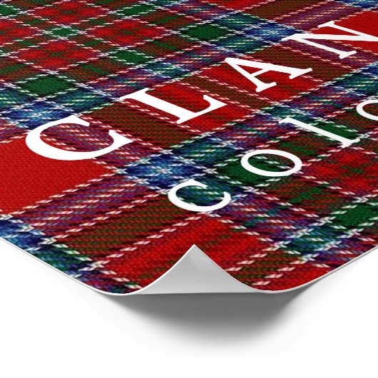 Clan MacBean Colors of Scotland Tartan Poster (Hoek)