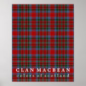Clan MacBean Colors of Scotland Tartan Poster (Voorkant)