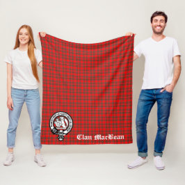 Clan MacBean Crest Badge & Tartan Fleece Deken