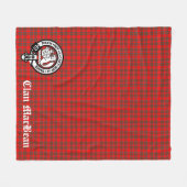 Clan MacBean Crest Badge & Tartan Fleece Deken (Voorkant (Horizontaal))