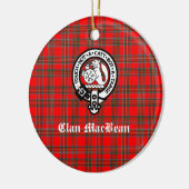 Clan MacBean Crest Badge & Tartan Keramisch Ornament (Links)