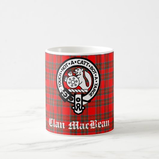 Clan MacBean Crest Badge & Tartan Koffiemok (Center)