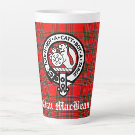 Clan MacBean Crest Badge & Tartan Latte Mok