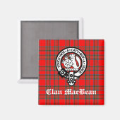 Clan MacBean Crest Badge & Tartan Magneet (Voorkant / Achterkant)