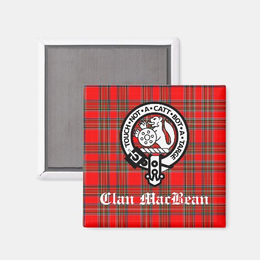 Clan MacBean Crest Badge & Tartan Magneet (Voorkant / Achterkant)
