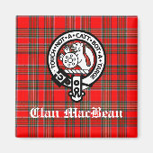 Clan MacBean Crest Badge & Tartan Magneet (Voorkant)