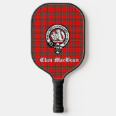 Clan MacBean Crest Badge & Tartan Persoonlijk Pickleball Paddle (Voorkant)