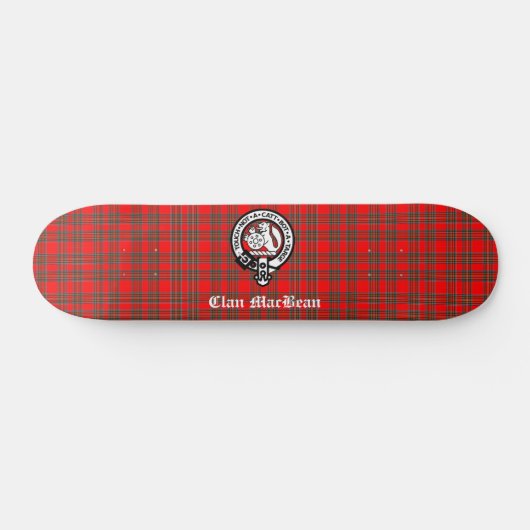Clan MacBean Crest Badge & Tartan Persoonlijk Skateboard (Horizontaal)