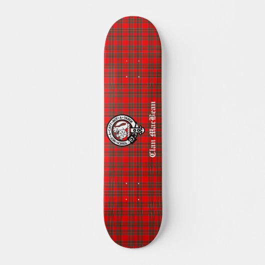 Clan MacBean Crest Badge & Tartan Persoonlijk Skateboard (Voorkant)