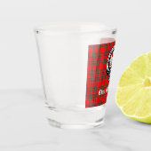 Clan MacBean Crest Badge & Tartan Shot Glas (Links)
