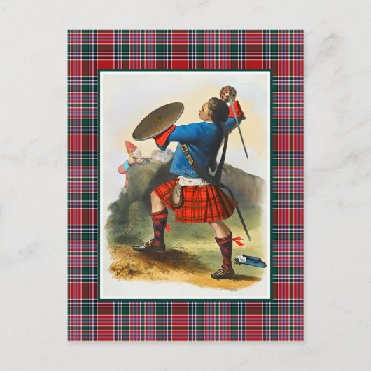 Clan MacBean Illustratie Tartan Lijst Briefkaart (Voorkant)