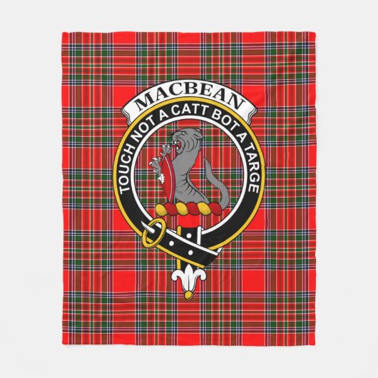 Clan MacBean Modern Tartan Plaid Fleece Deken (Voorkant)