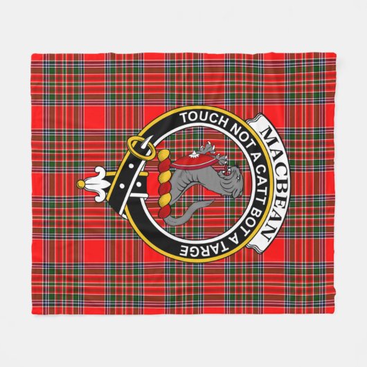 Clan MacBean Modern Tartan Plaid Fleece Deken (Voorkant (Horizontaal))