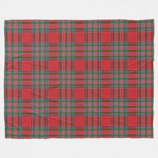 Clan MacBean Pset Red Green Tartan Check Pattern Fleece Deken (Voorkant (Horizontaal))