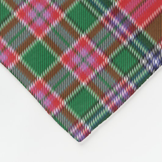 Clan MacBean Pset Red Green Tartan Check Pattern Fleece Deken (Hoek)