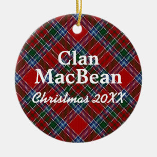 Clan MacBean Scottish Tartan Keramisch Ornament