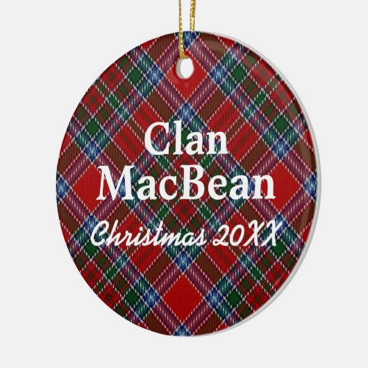 Clan MacBean Scottish Tartan Keramisch Ornament (Links)