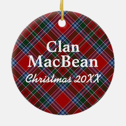 Clan MacBean Scottish Tartan Keramisch Ornament (Achterkant)