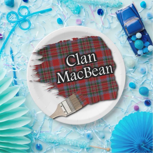 Clan MacBean Scottish Tartan Paint Brush Papieren Bordje (Feest)