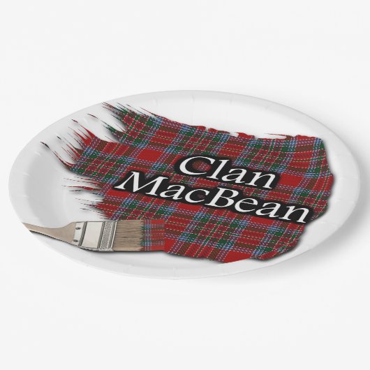 Clan MacBean Scottish Tartan Paint Brush Papieren Bordje (Gekanteld)