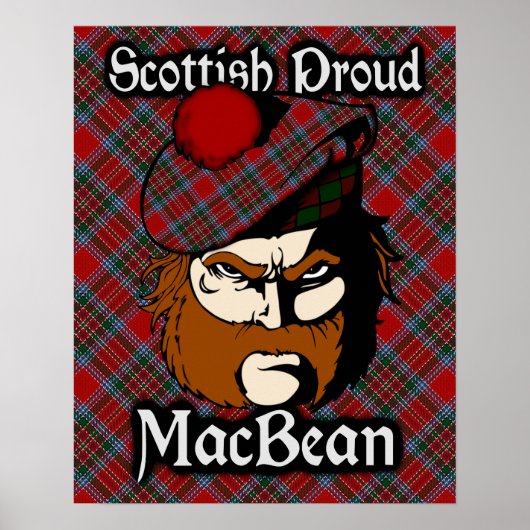 Clan MacBean Scottish Tartan Poster (Voorkant)