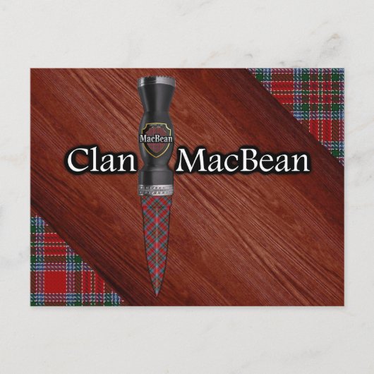 Clan MacBean Tartan Sgian Dubh Blade Briefkaart (Voorkant)