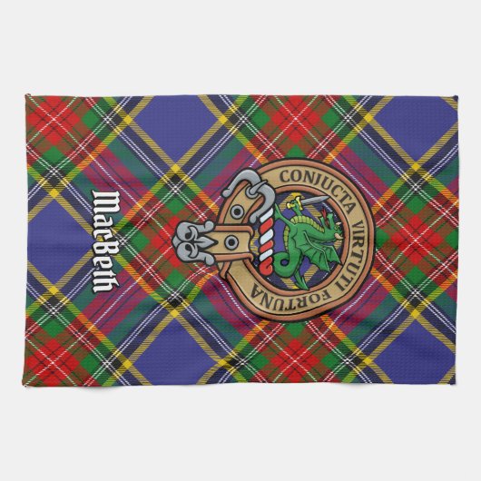 Clan MacBeth Crest Kitchen Towel Theedoek (Horizontaal)